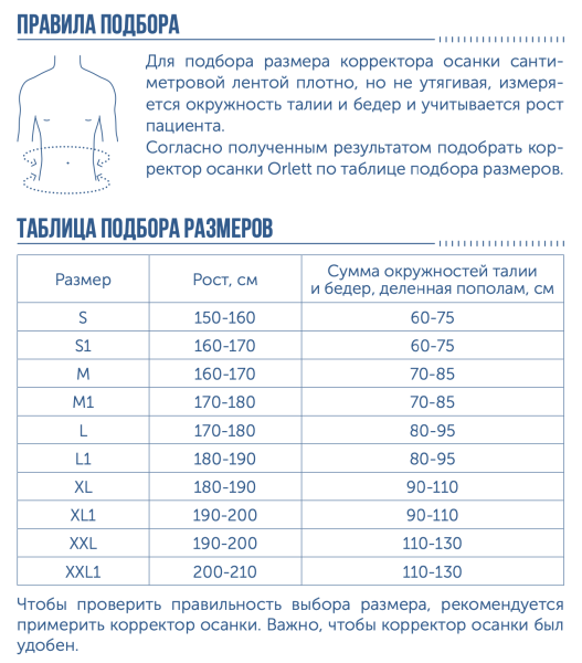 Корректор осанки Orlett, TLSO-250(A)